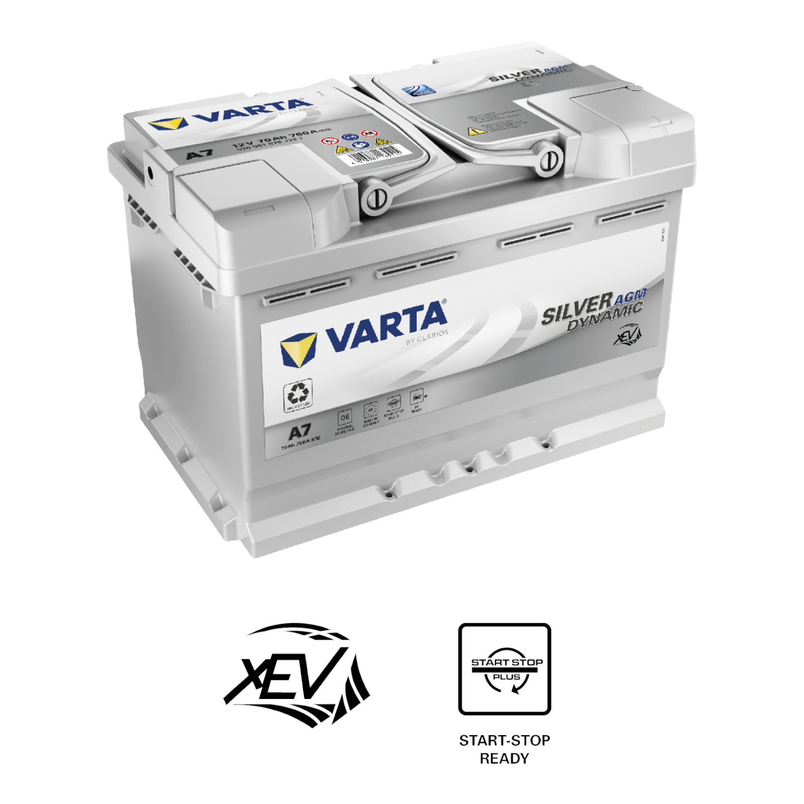 BATTERIA VARTA SILVER DYNAMIC AGM 70Ah 760A